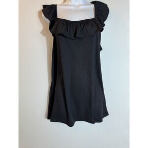 Weekend Suzanne Betro Woman C-Casual Ruffle Trim Square Neck‎ Top Size 1X